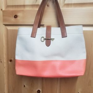 Fossil coated canvas large tote bag***